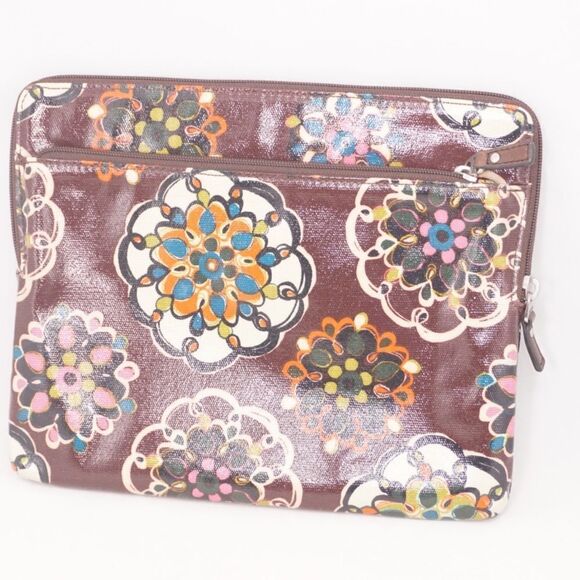 FOSSIL Brown Cow Hyde Leather Hand Clutch / Smaller iPad or Tablet Case - Picture 3 of 8